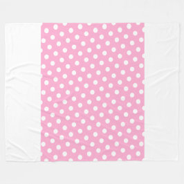 Wide Roligt Chic Pastel Rosa White Rand Polka dots Fleecefilt