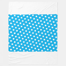 Wide Roligt Söt Himlar Blue White Rand Polka dots Fleecefilt