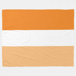 Wide Sporty Söt Two Tone Orange White Rand Fleecefilt