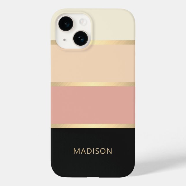 Wide Stripe Modern Monogram Namn (Baksida)