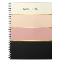 Wide Stripe Monogram Girly Anteckningsbok