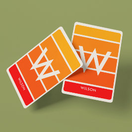 Wide Sunrise Stripe Monogram Personligt Casinokort