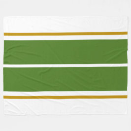 Wide Twin Forest Grönt Tävla Rand on White Fleecefilt