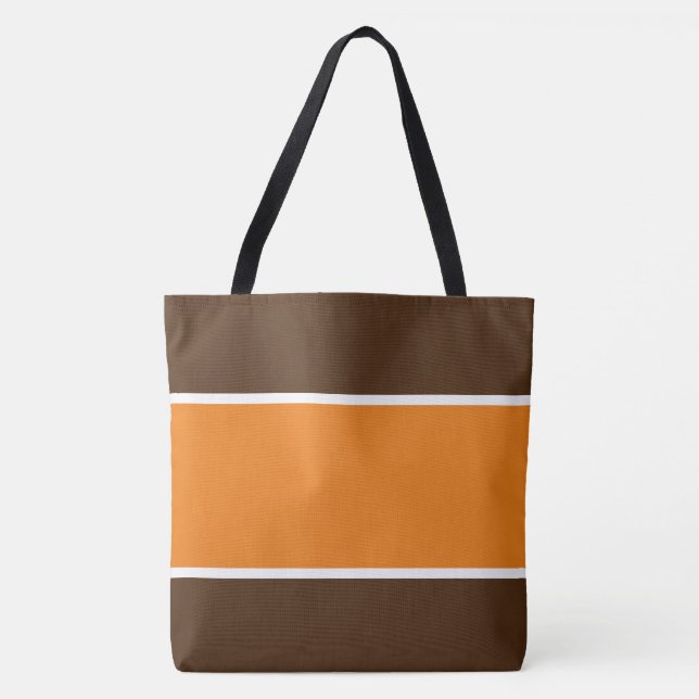 Wide Warm Autumn Orange Cocoa Brown Rand Tygkasse (Framsida)