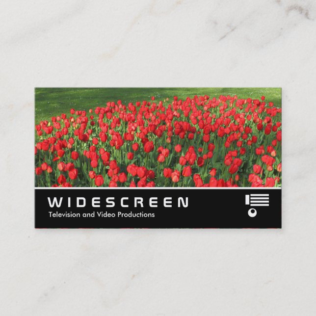 Widescreen 0471 - Bed av Red Tulips 02 Visitkort (Framsida)