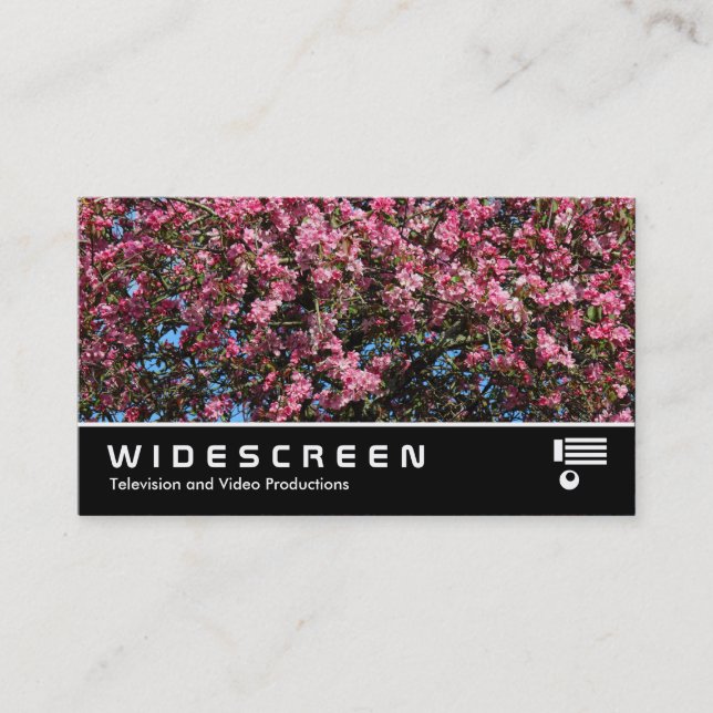Widescreen 0473 - Rosa Cherry Blommar Visitkort (Framsida)