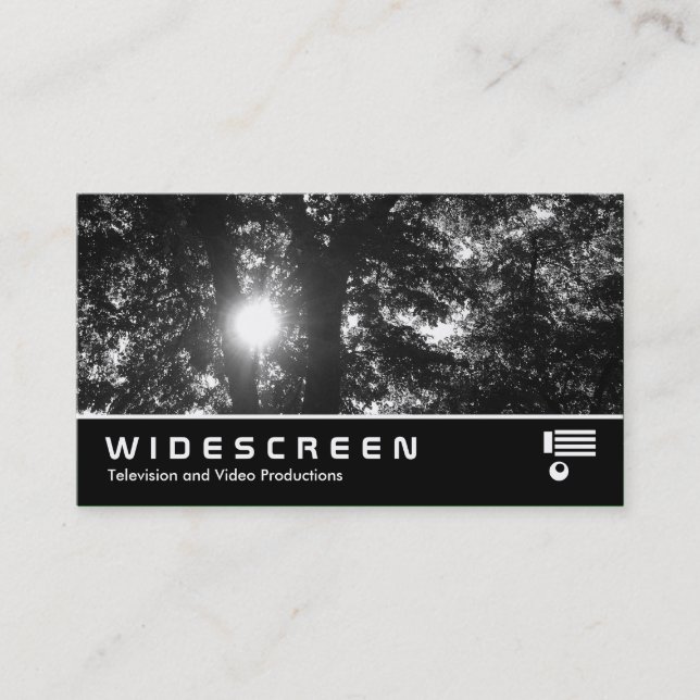 Widescreen 229 - Sol genom Träd B&W Visitkort (Framsida)