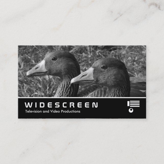 Widescreen 355 - Greylag Geese B&W Visitkort (Framsida)