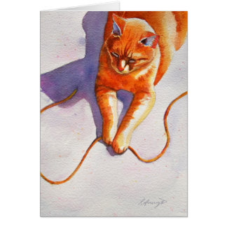 Widget Orange Tabby String Theory Hälsningskort