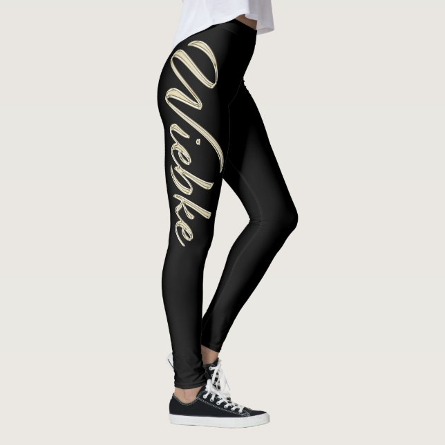Wiebke white gold Handwriting Hose Leggings (Höger)