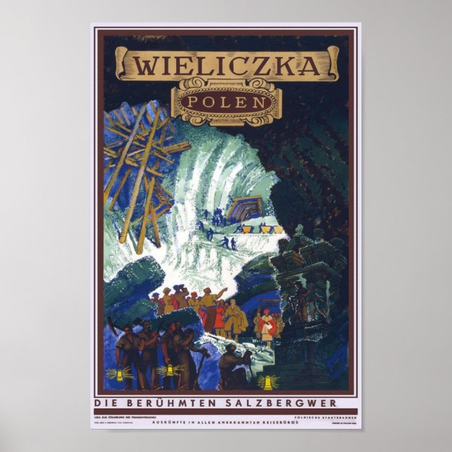 Wieliczka Polen / Poland Travel Salt Mine Art Poster (Framsidan)