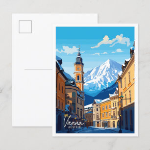 Wien Austria Art Vintage resor Illustration Vykort