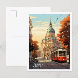 Wien Austria Art Vintage resor Illustration Vykort