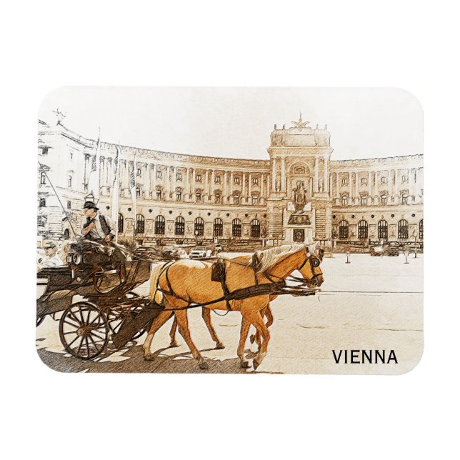 Wien Austria City Panorama View Magnet (Horisontell)