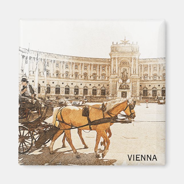 Wien Austria City Panorama View Magnet (Framsidan)