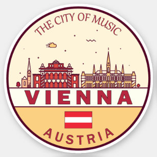 Wien Austria City Skyline Emblem Klistermärken