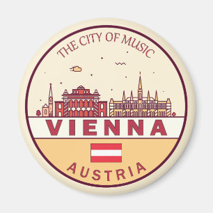 Wien Austria City Skyline Emblem Magnet