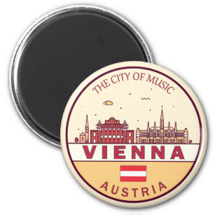 Wien Austria City Skyline Emblem Magnet