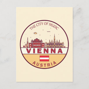 Wien Austria City Skyline Emblem Vykort