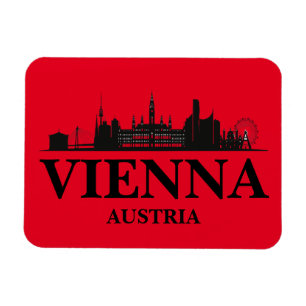 Wien Austria Cityscape Black White Magnet
