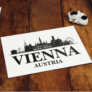 Wien Austria Cityscape Black White Vykort
