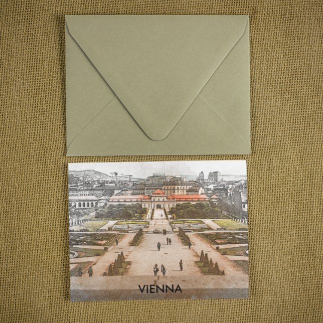 Wien Austria Historic Panorama View Vykort (vienna austria panorama view postcard)