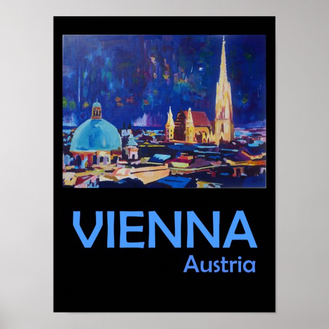 Wien Austria Retro Travel Poster (Framsidan)