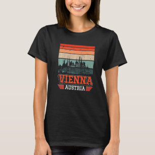 Wien Austria Retro Vintage Sunset Skyline Wien T Shirt