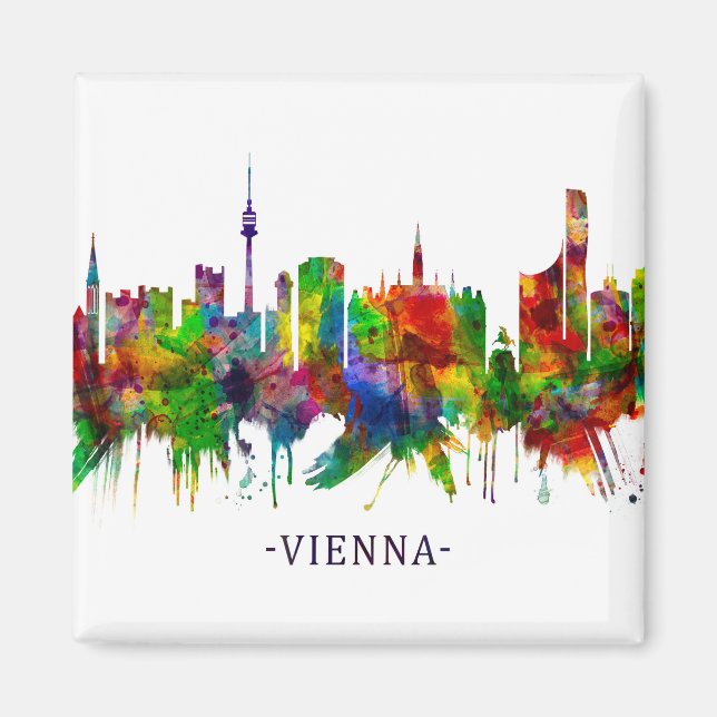 Wien Austria Skyline Magnet (Framsidan)