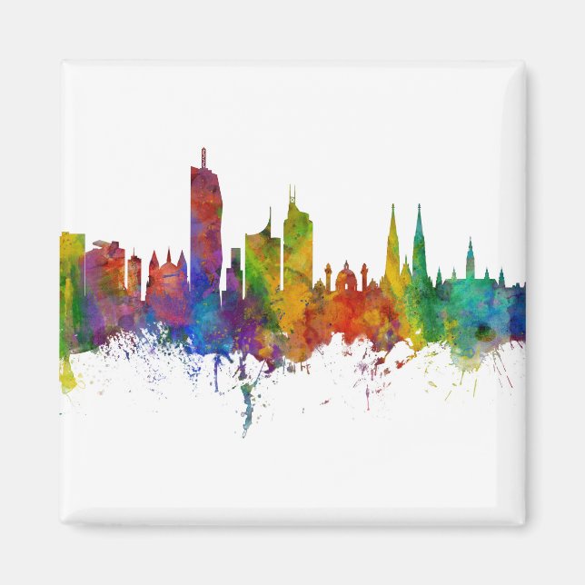 Wien Austria Skyline Magnet (Framsidan)