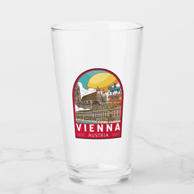 Wien Austria Travel Retro Emblem Glaskopp (Framsida)