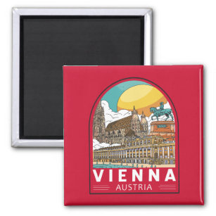 Wien Austria Travel Retro Emblem Magnet