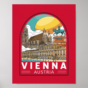 Wien Austria Travel Retro Emblem Poster