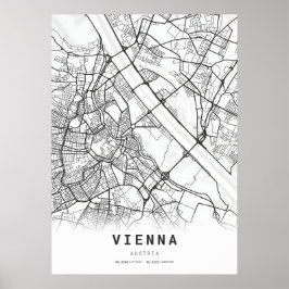 Wien City Karta Poster