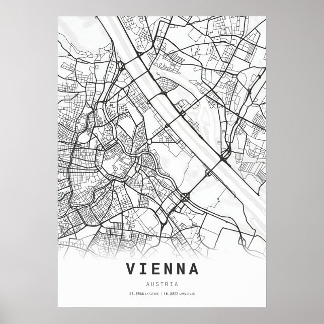 Wien City Karta Poster (Framsidan)