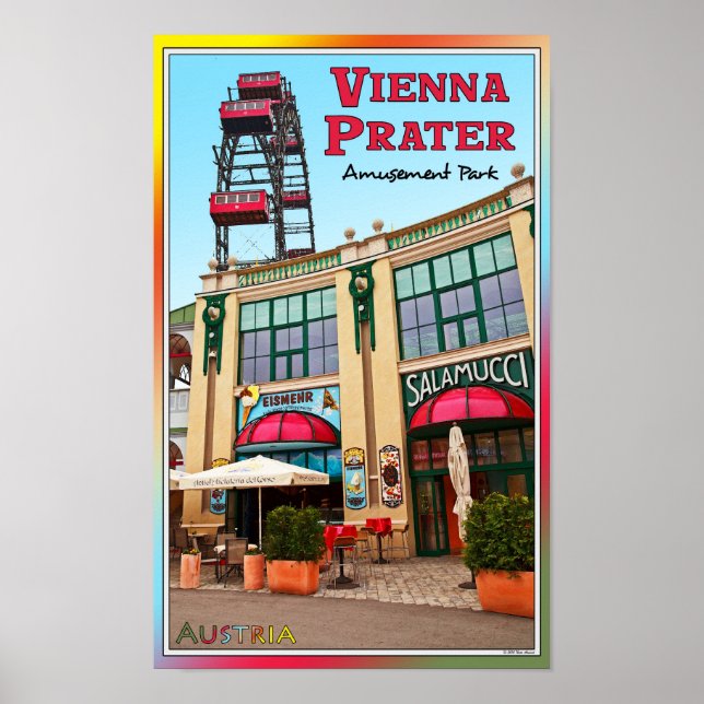 Wien - Colorful Prater Park Poster (Framsidan)