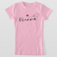 Wien Flagga in Heart, Österrike, Viennese T-Shirt