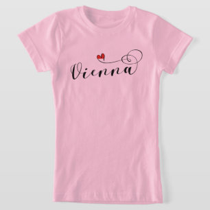 Wien Flagga in Heart, Österrike, Viennese T-Shirt