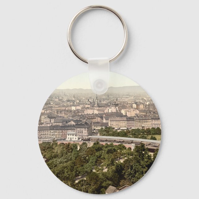 Wien från Riesenrad, Österrike Nyckelring (Framsida)