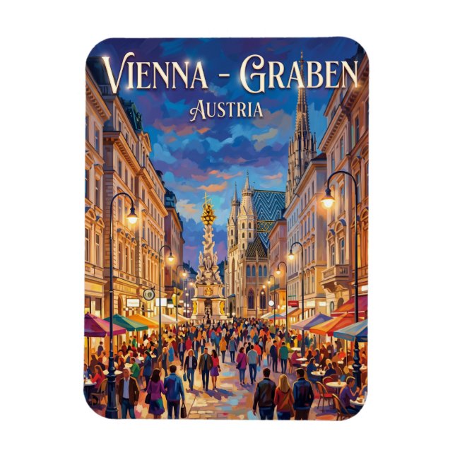 Wien - Graben Österrike Magnet (Vertikal)