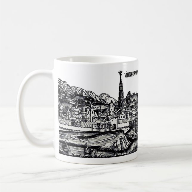 Wien huvudstad i Österrike  Kaffemugg (Vänster)