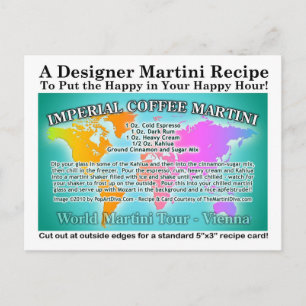 Wien, Kaffe World Tour Martini Recipe Vykort