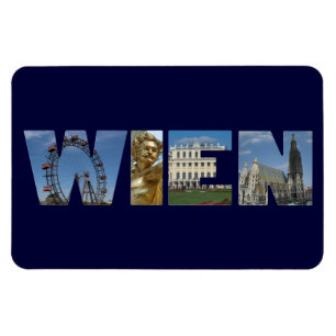 Wien Märkre med Berömdens landmärken Magnet