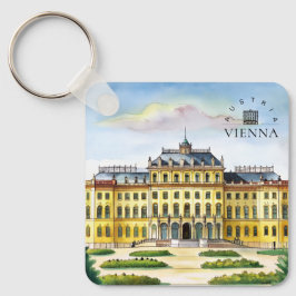 Wien Österrike Akvarell Stad Resminne Nyckelring