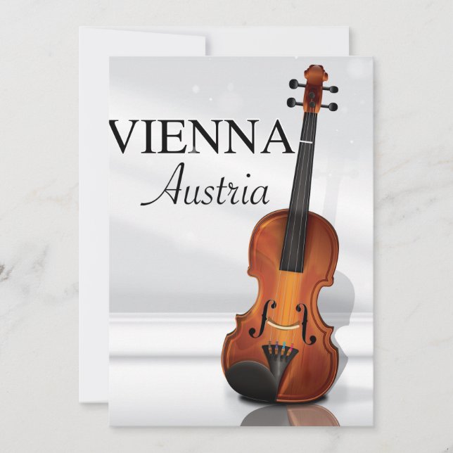 Wien Österrike fiol reseaffisch (Framsida)