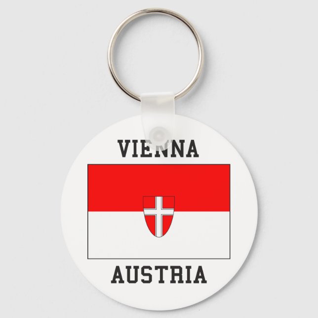 Wien Österrike Flagga Nyckelring (Framsida)