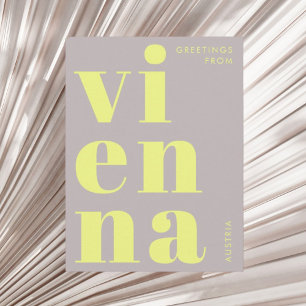 Wien Österrike gul typografi vykort
