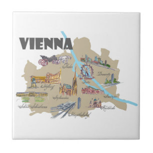 Wien Österrike kartaöverblick Kakelplatta