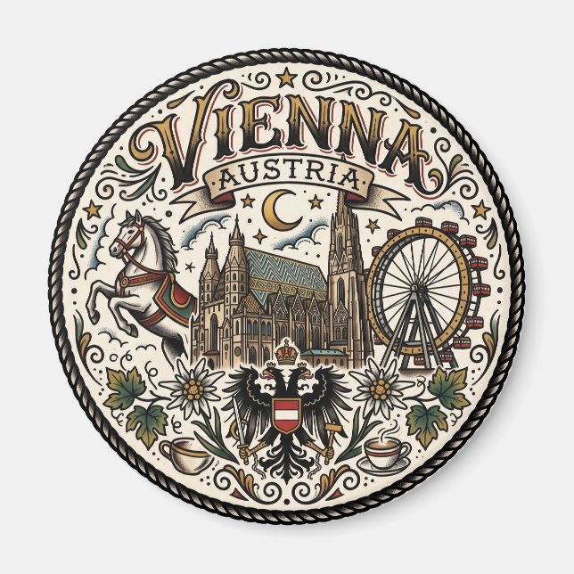 Wien Österrike Magnet (Framsidan)