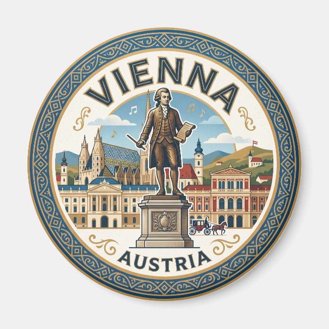 Wien, Österrike Österrike Magnet (Framsidan)